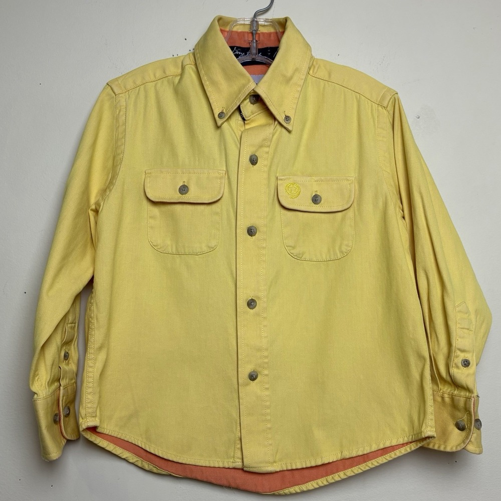 Wrangler George Strait Cowboy Cut Boy's XS Yellow  Button Long Sleeve Shirt VTG